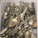 A quantity of silver and silver plated cutlery