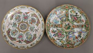 Two Canton famille rose plates