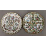 Two Canton famille rose plates