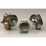 Three vintage car lights