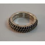 A Thomas Sabo silver and black diamond ring