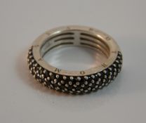 A Thomas Sabo silver and black diamond ring