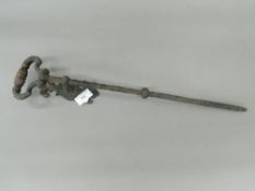A Victorian iron door pull