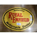 A cast iron Royal Enfield plaque