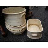Three Victorian porcelain footbaths