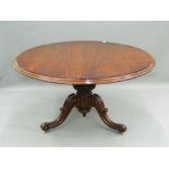 A Victorian mahogany tilt top centre table