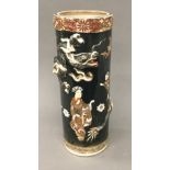 A late 19th century Japanese Satsuma cylindrical vase