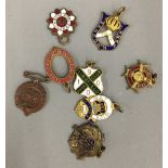 Six late Victorian enamelled racing badges,