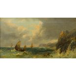 ENGLISH SCHOOL (19th century), Shipping off the Coast in Choppy Waters, oil on canvas,