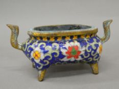 A cloisonne censer