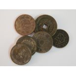 A quantity of Chinese coins