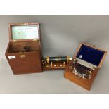 A Victorian mahogany cased medical electric shock treatment machine and another