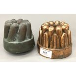 Two 19th century copper jelly moulds