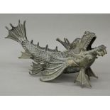 A bronze model of a dragon fish. 33 cm long; 17 cm high.