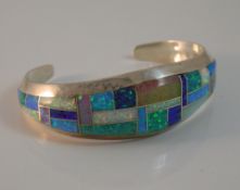 A silver bracelet