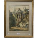 H SCHAFER (19th century) Continental, Townscape, watercolour,