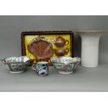 A small quantity of miscellaneous ceramics, including a Chinese tea set, Studio pottery, etc.