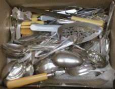 A quantity of silver and silver plated flatware