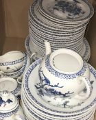 An extensive Japanese blue and white dinner and tea service