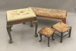 Four various vintage stools