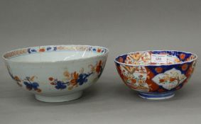 An 18th century Chinese imari bowl and a Japanese imari bowl