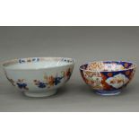 An 18th century Chinese imari bowl and a Japanese imari bowl