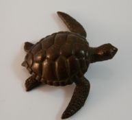 A bronze model of a turtle