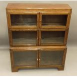 A Globe Wernicke style oak stacking bookcase