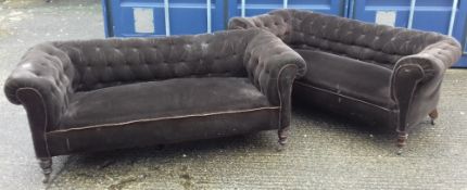 Two Victorian Chesterfield settees