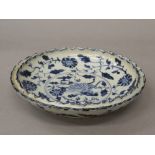 A Chinese blue and white porcelain shallow dish