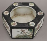 A Chinese octagonal porcelain planter