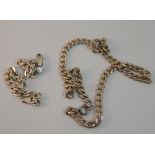 A gentleman's silver chain and bracelet (50.