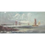 ITALIAN SCHOOL, Sailing Boats at Sea, oil on canvas, indistinctly signed,