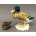 A Beswick model of a duck,