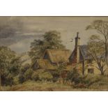 ENGLISH SCHOOL (19th century) Denton, watercolour, signed with monogram and dated 1884,