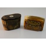 Two 18th/19th century horn snuff boxes,