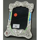 A sterling silver Art Nouveau style photograph frame