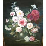 Still Life of Roses, oil on board, inscribed Roses for Joan. H.