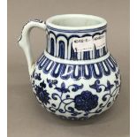 A Chinese blue and white porcelain jug