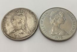 A Victorian silver crown and another