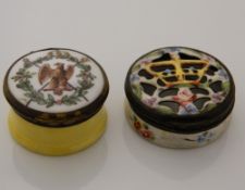 Two small enamel boxes