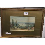 F LACY, Lake in a Country Landscape, watercolour, framed and glazed,