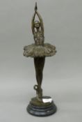 A bronze model of a ballerina