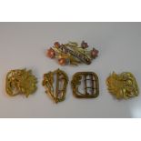 A collection of Art Nouveau buckles