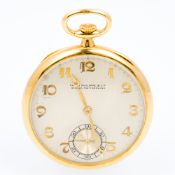 An early 20th century 18 ct yellow gold Patek Philippe keyless lever dress pocket watch With