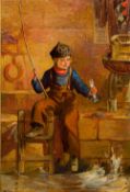 D J VALLANCE (19th century) British Young Fisherman Oil on board, signed and dated, framed.