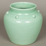 A Chinese celadon porcelain vase With allover celadon glaze,
