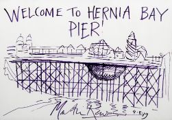 MARTIN ROWSON (born 1959) British (AR) Welcome to Hernia Bay Pier Ink on painted board,