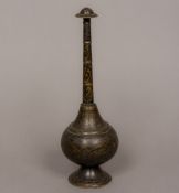A late 19th century Cairo ware rosewater sprinkler Of typical form with elongated spout above the
