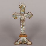 An 19th century Oriental mother-of-pearl inset crucifix Typically modelled with Christ wearing a